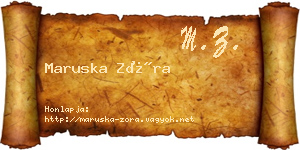Maruska Zóra névjegykártya